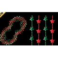 Blank Green & Red Christmas Star Mardi Gras Beads (Non Flashing)